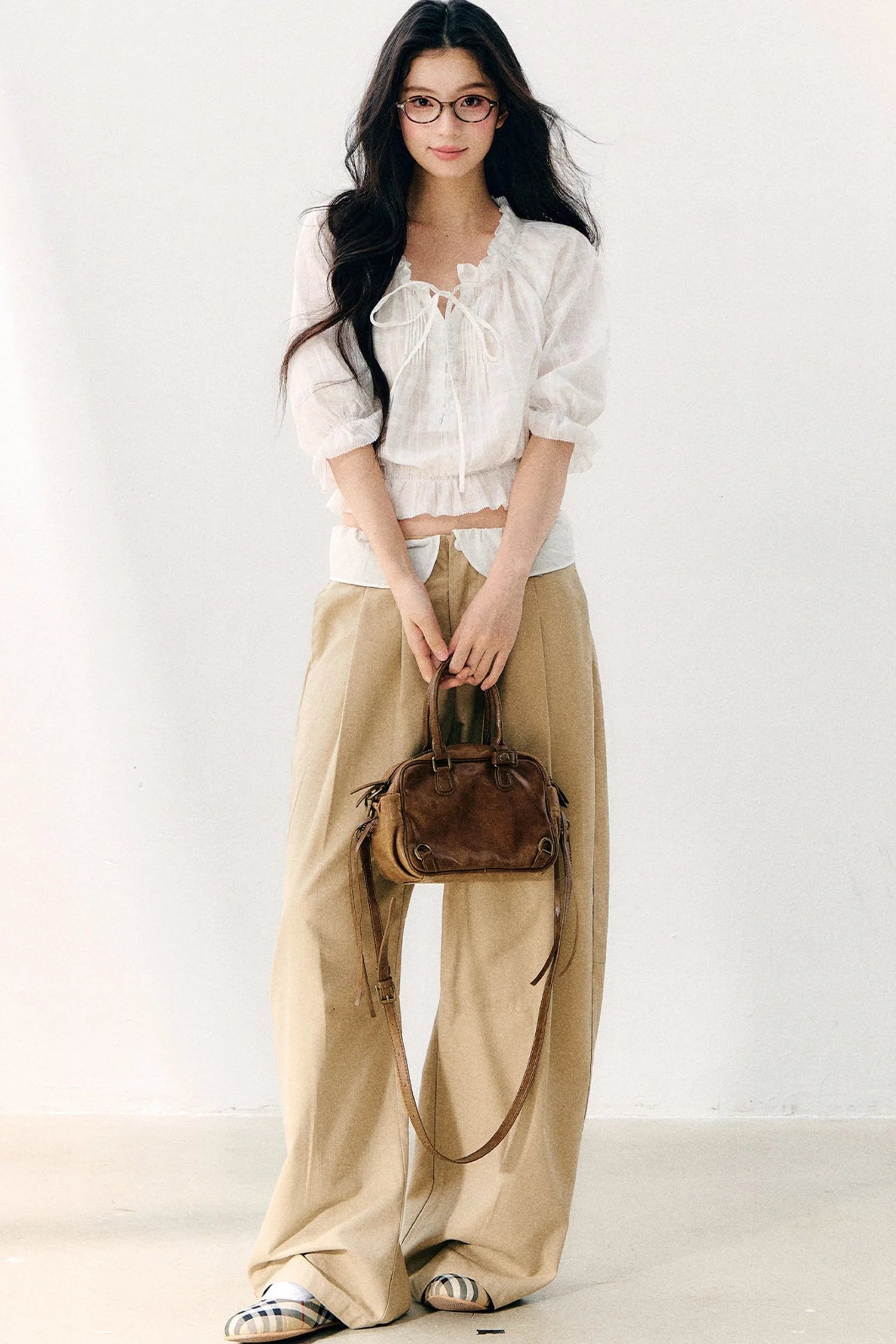 Wave Pleat Chiffon Top