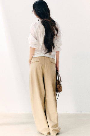 Wave Pleat Chiffon Top