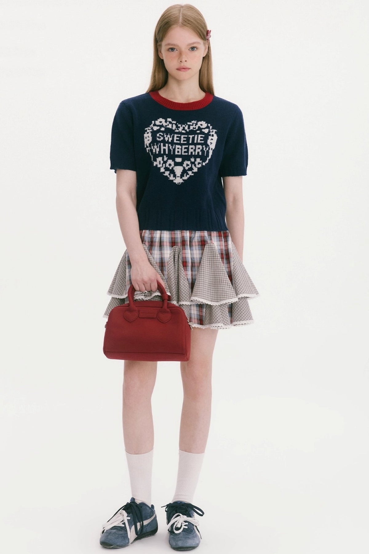 Wave Splicing Pleated Short Skirt