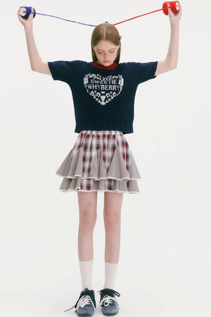 Wave Splicing Pleated Short Skirt