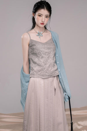 Wavy Wool Diamond Cardigan
