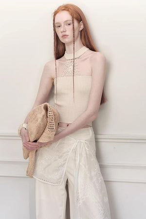 Weave Knit Bustier Top