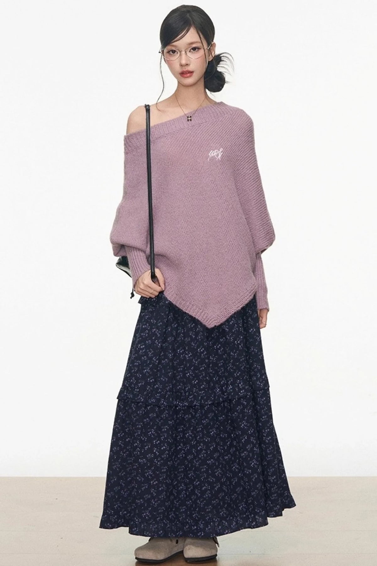 Westayone Floral Sweater Skirt Set-Up