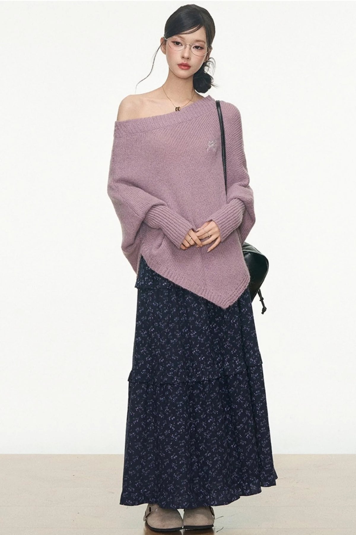 Westayone Floral Sweater Skirt Set-Up