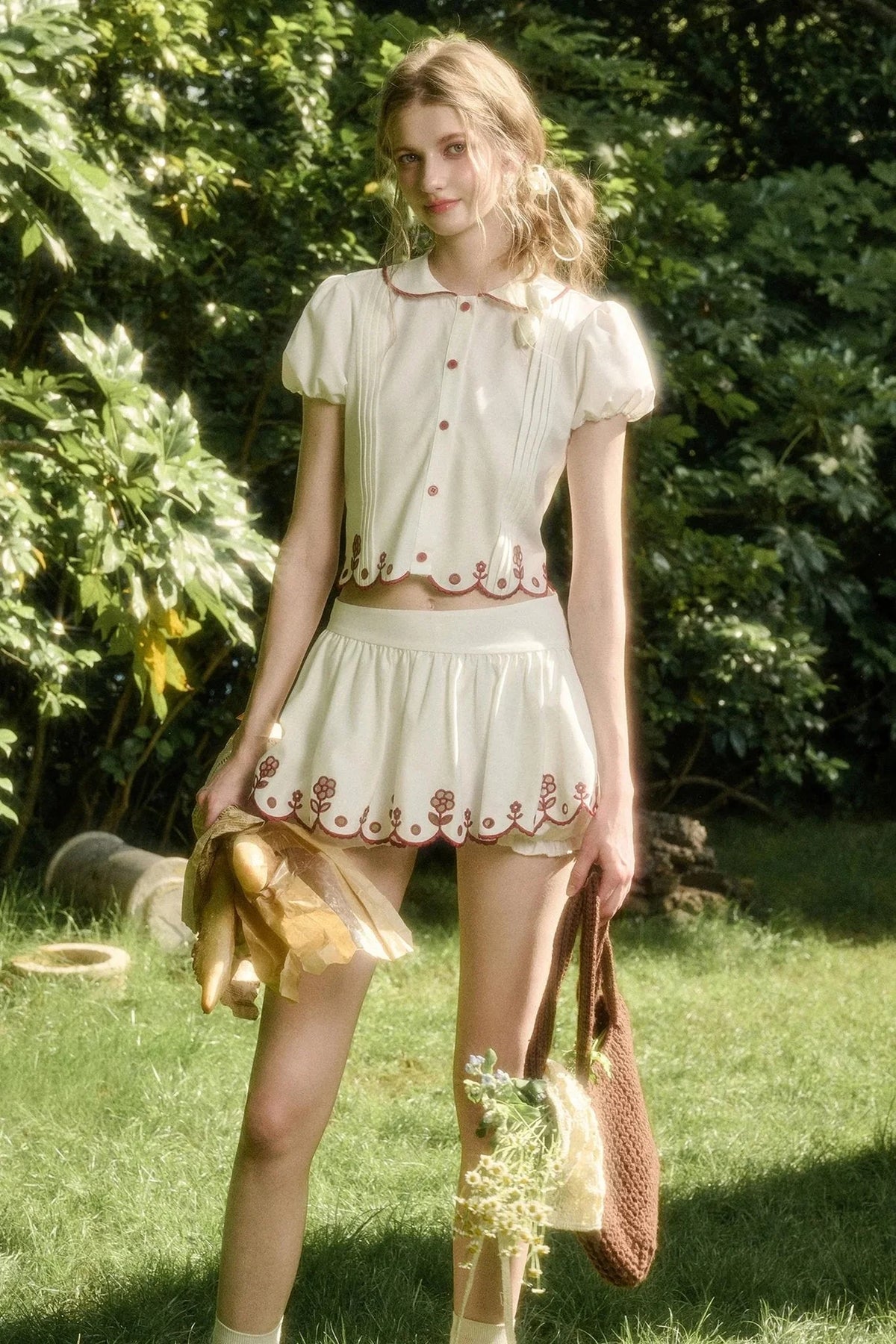 White Berry Lace Skirt Set-Up