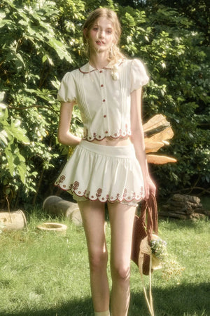 White Berry Lace Skirt Set-Up