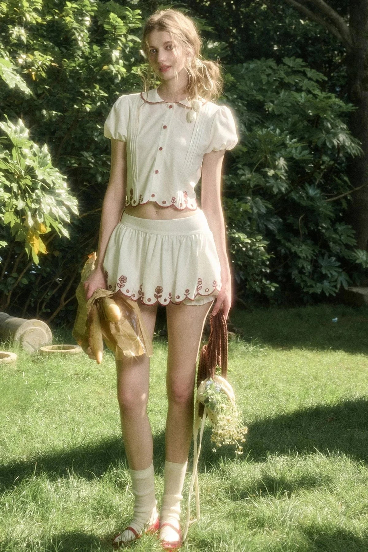 White Berry Lace Skirt Set-Up
