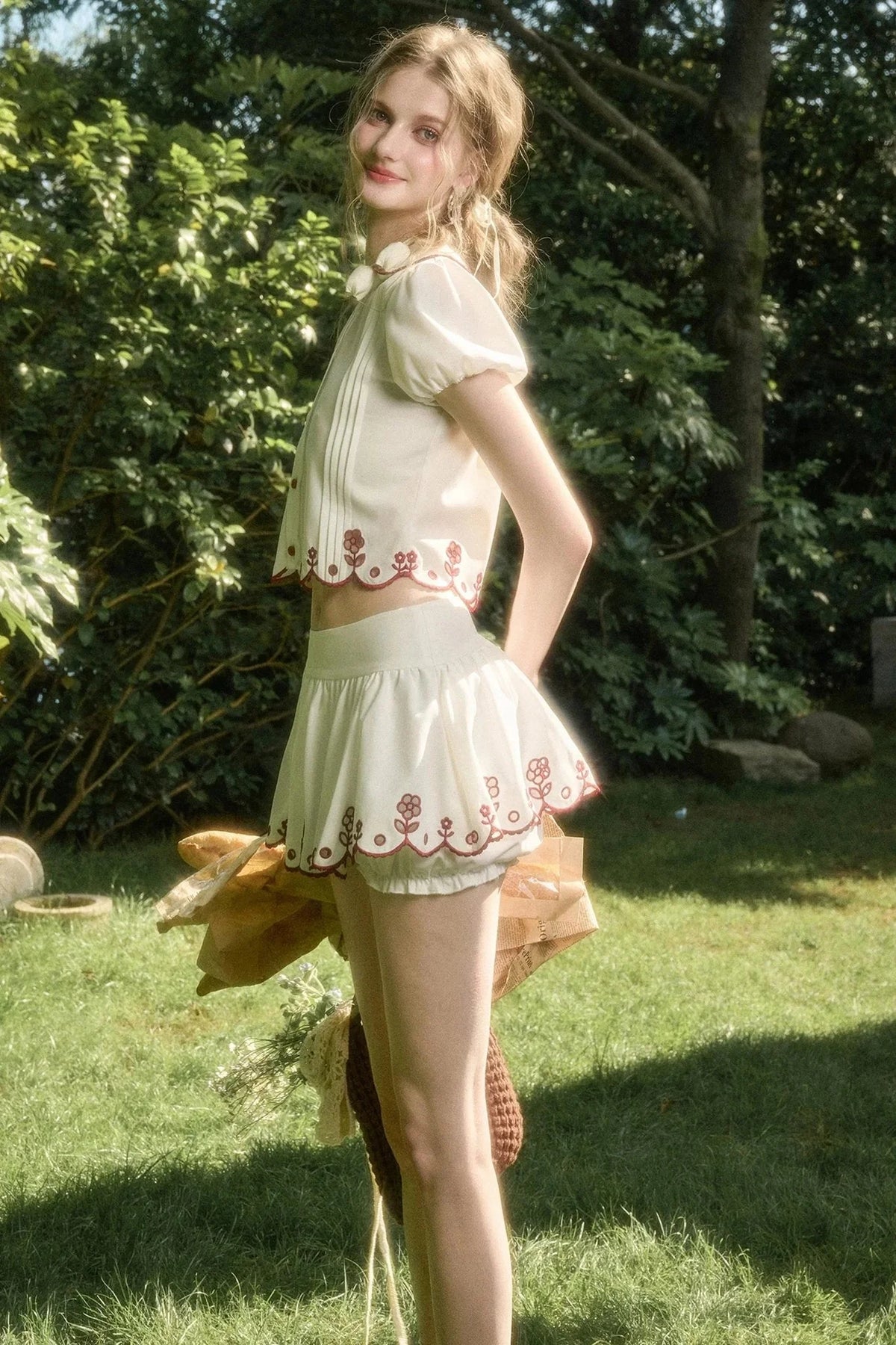White Berry Lace Skirt Set-Up