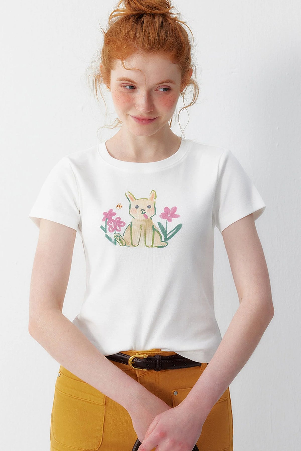 White Bunny Cotton Blouse