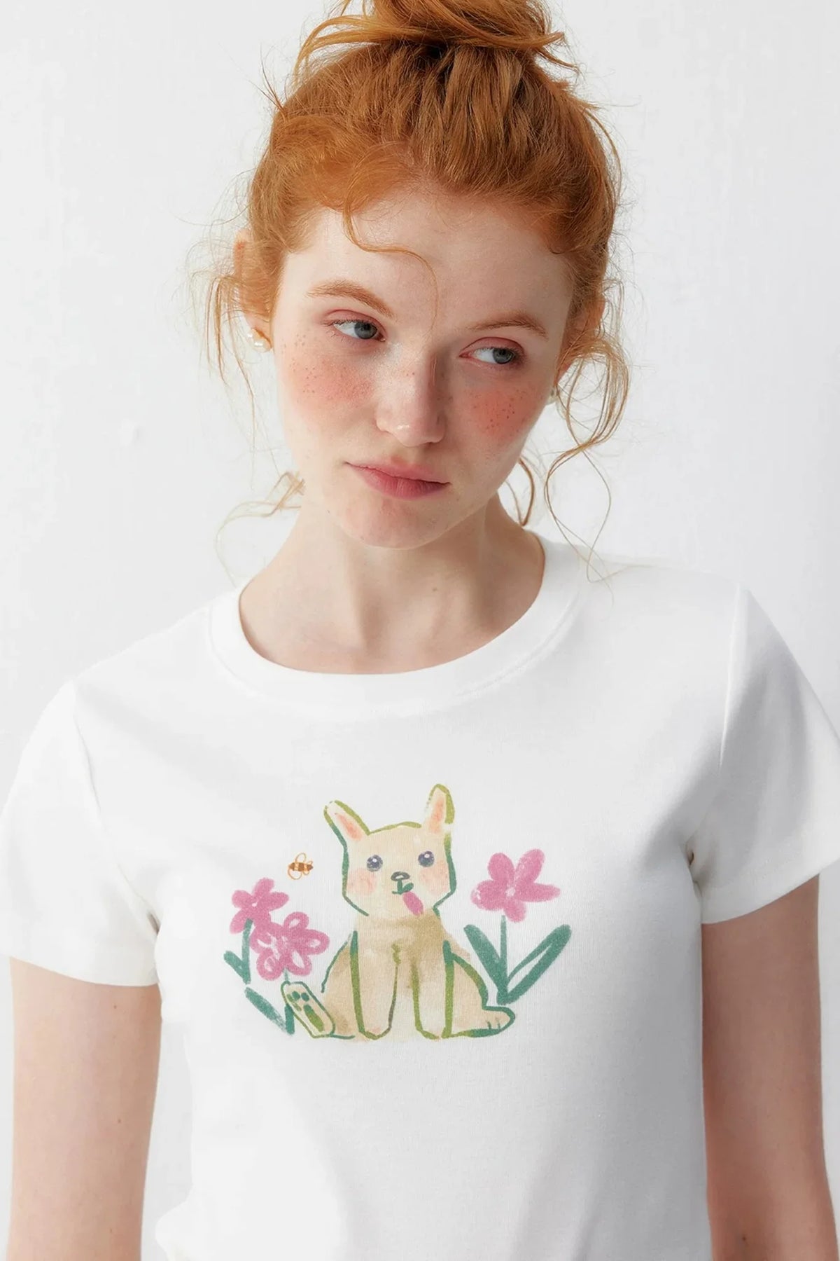 White Bunny Cotton Blouse