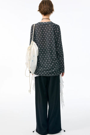 White Butterfly Wide-Leg Sweatpants