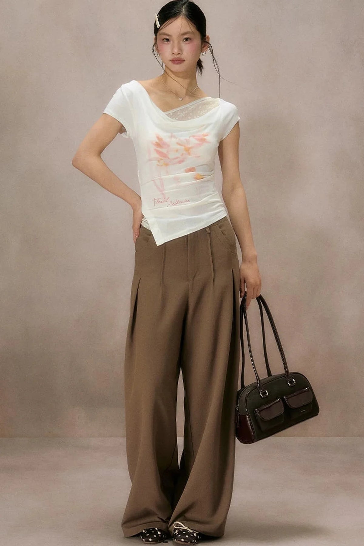 White Cherry Blossom Print T-Shirt