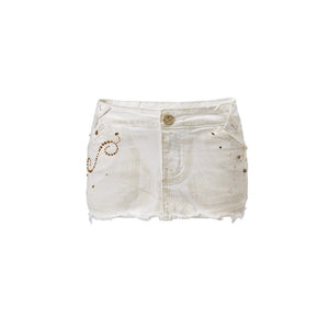White Denim Skirt
