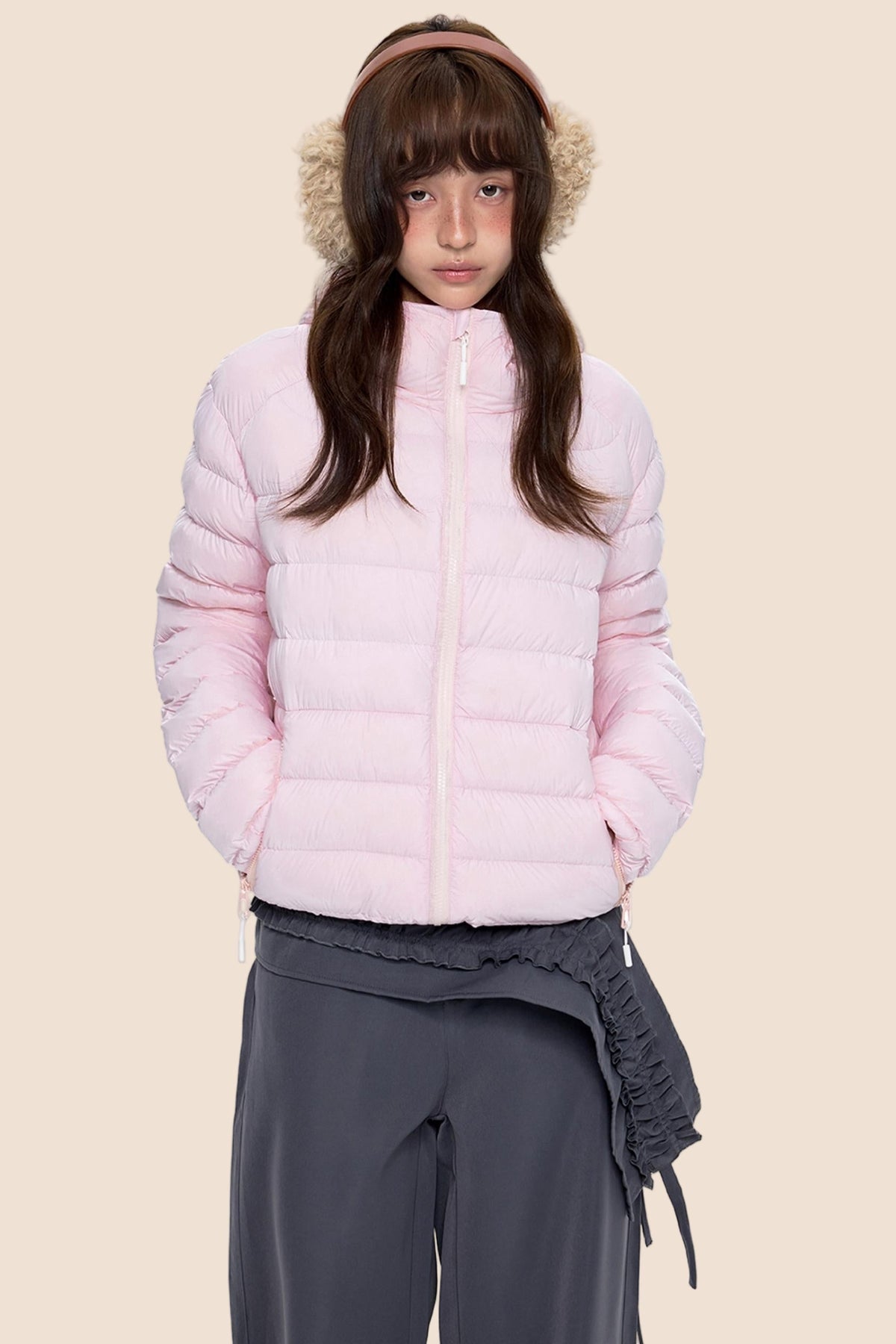 White Duck Down Hooded Jacket
