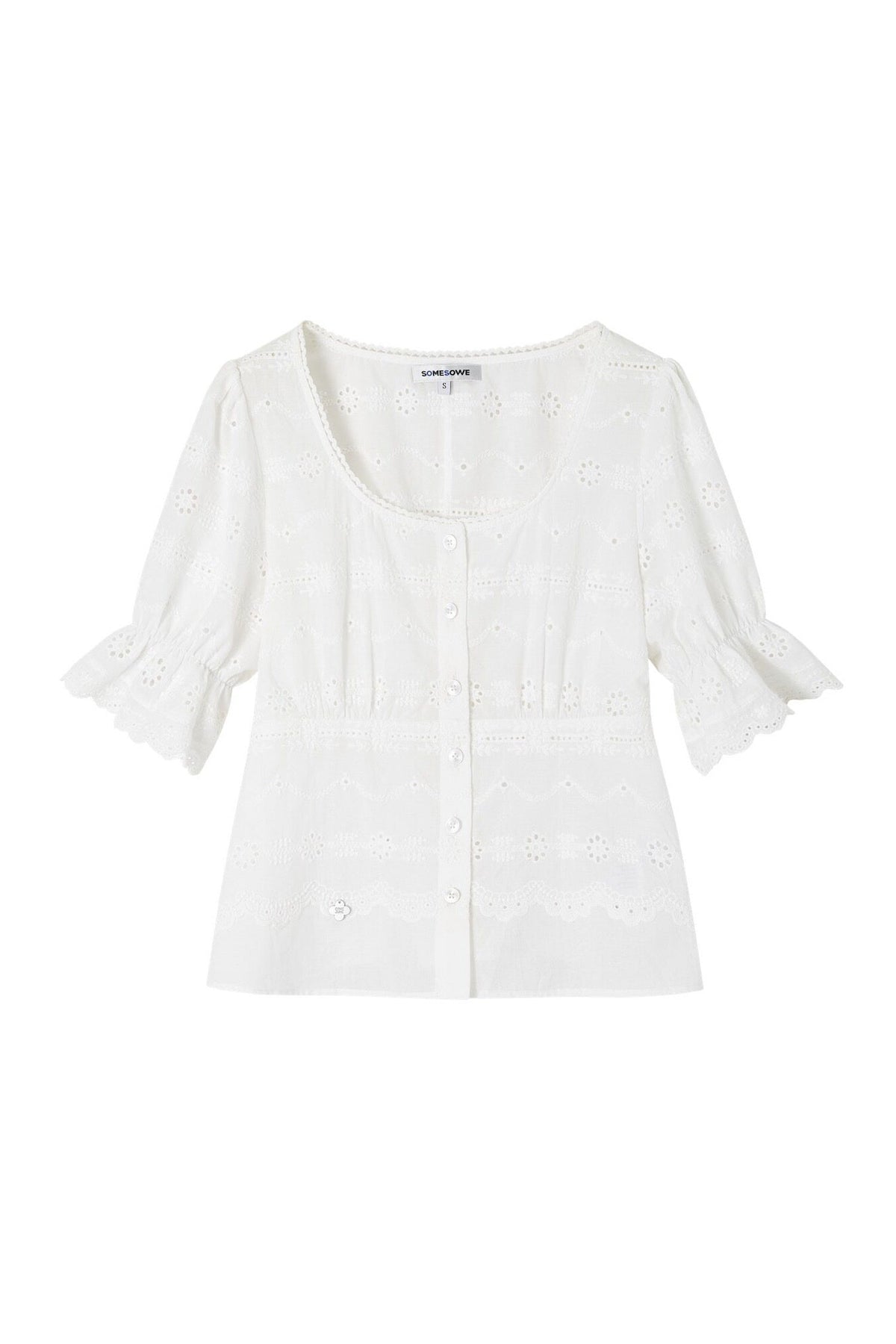 White Eyelet Puffy Skirt and Top Set-Up
