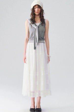 White Feather Gauze Skirt