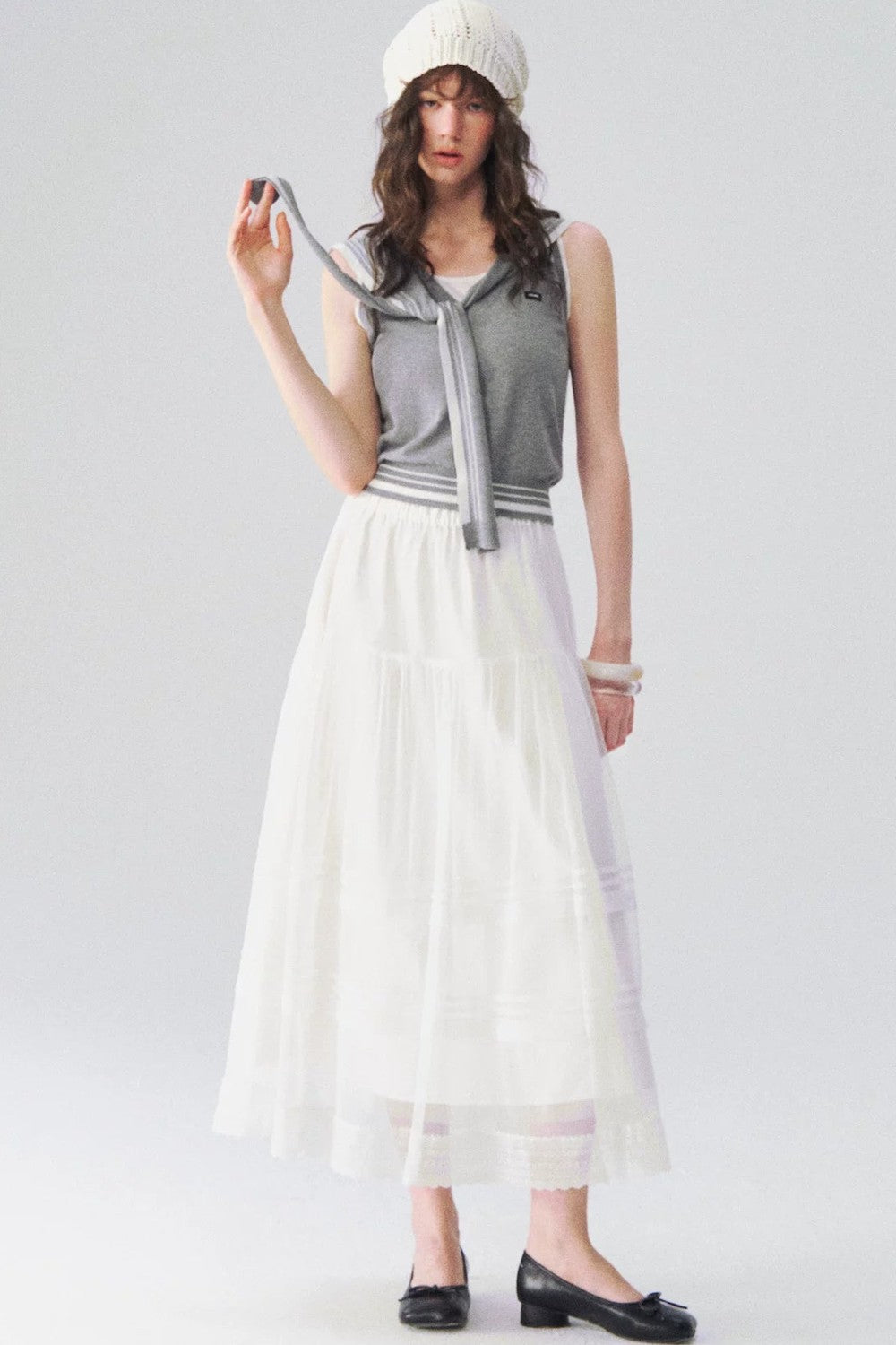 White Feather Gauze Skirt