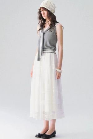 White Feather Gauze Skirt