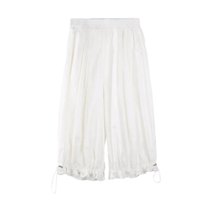White Floral Lantern Pants