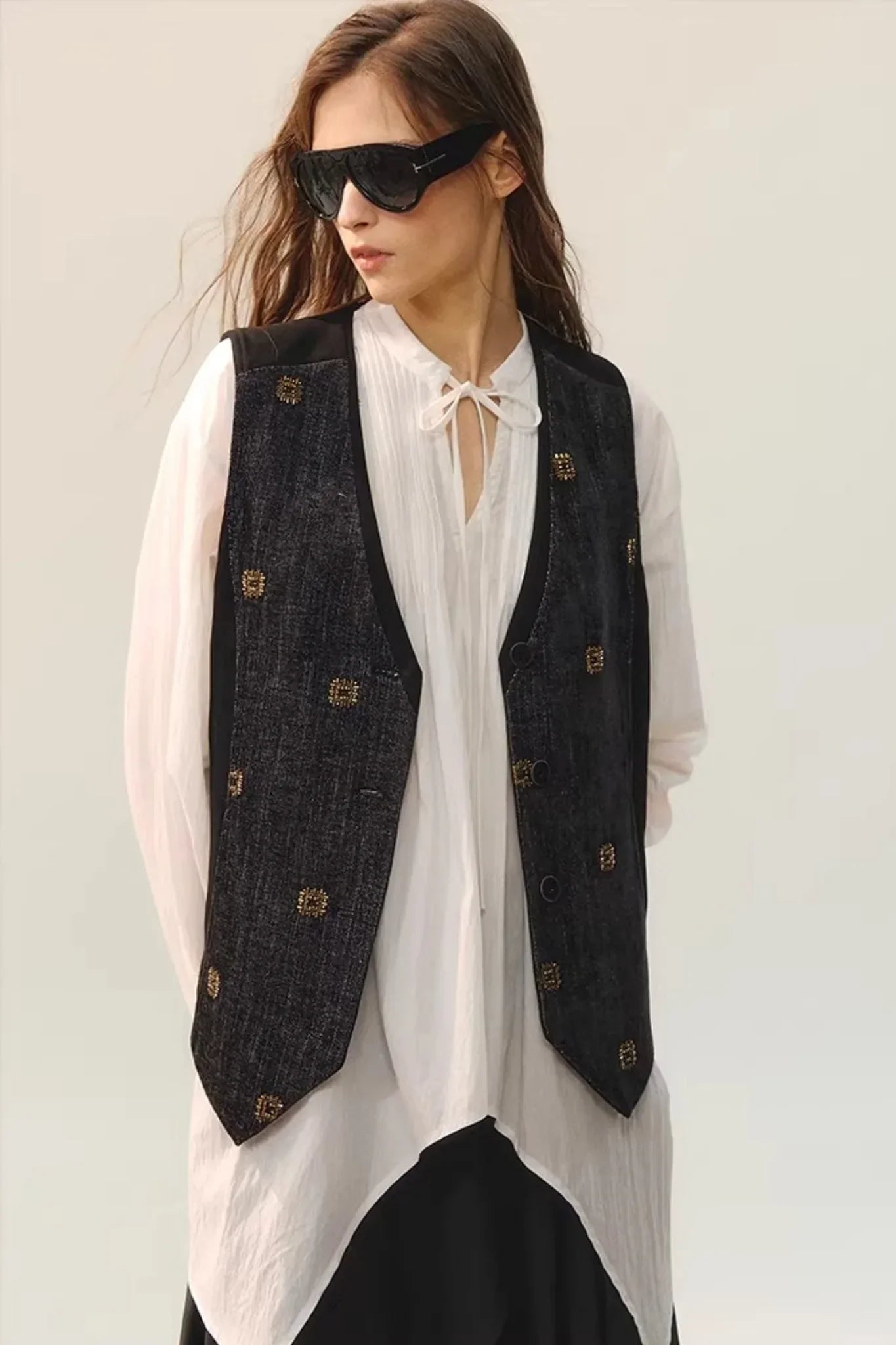 White Fluff Pleated Blouse