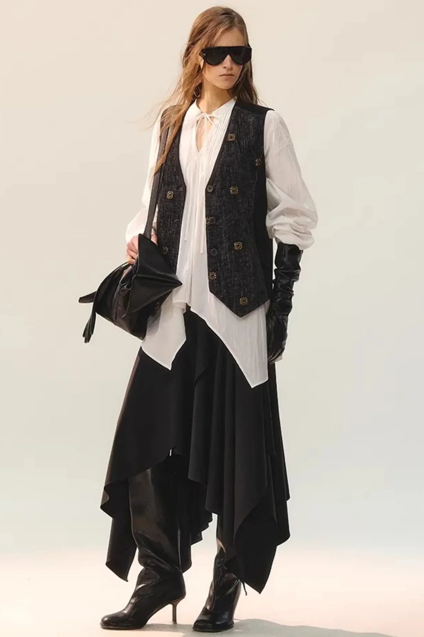 White Fluff Pleated Blouse