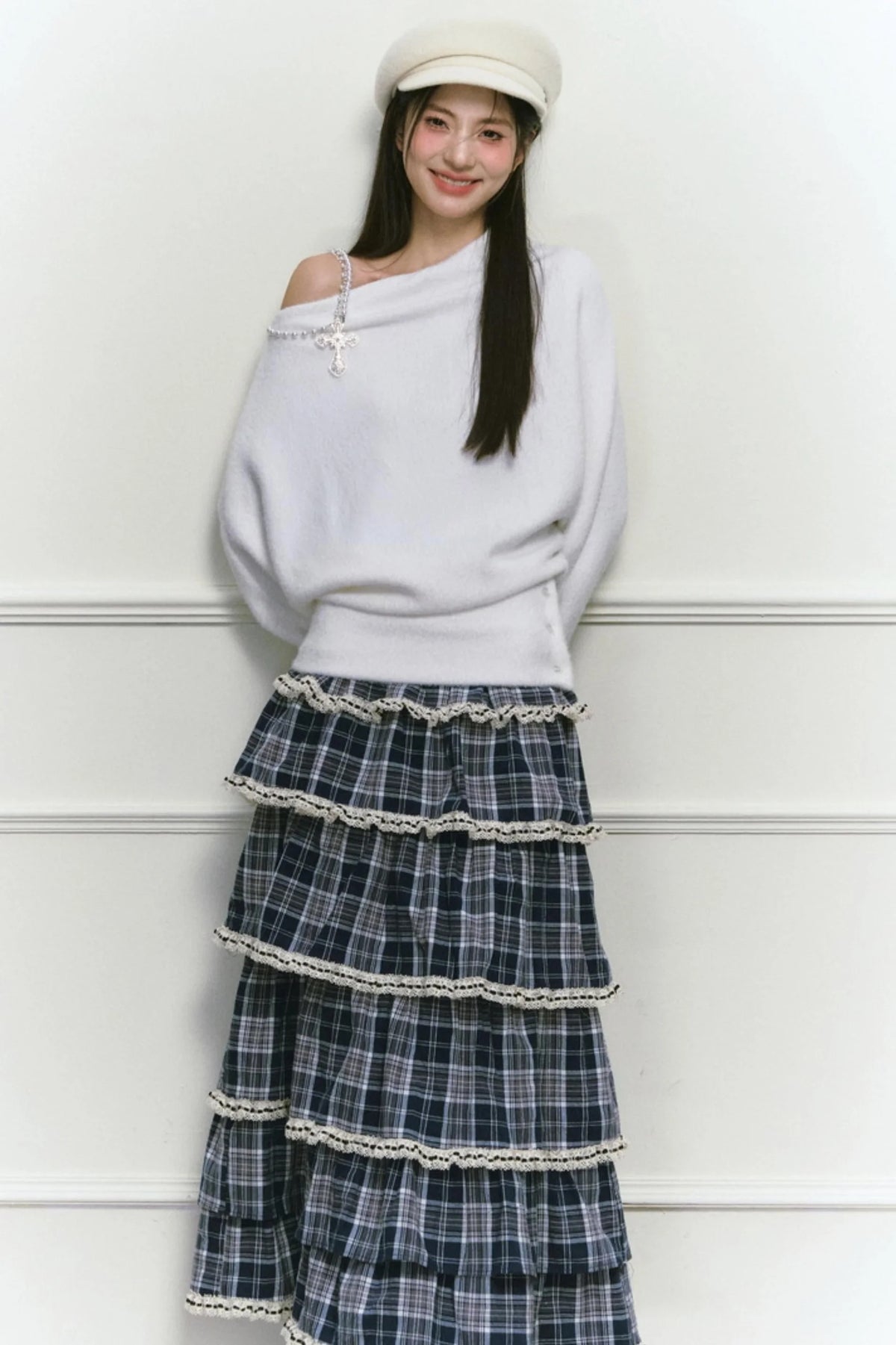 White Foaminck Slouch Sweater