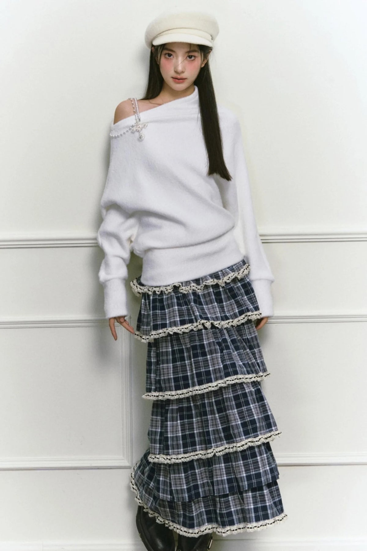 White Foaminck Slouch Sweater