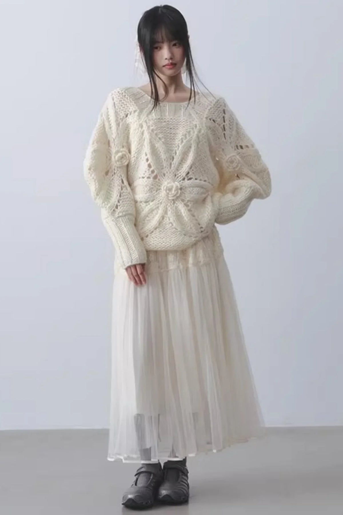 White Jade Floral Skirt