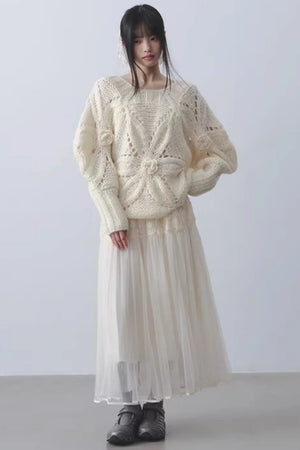 White Jade Floral Skirt