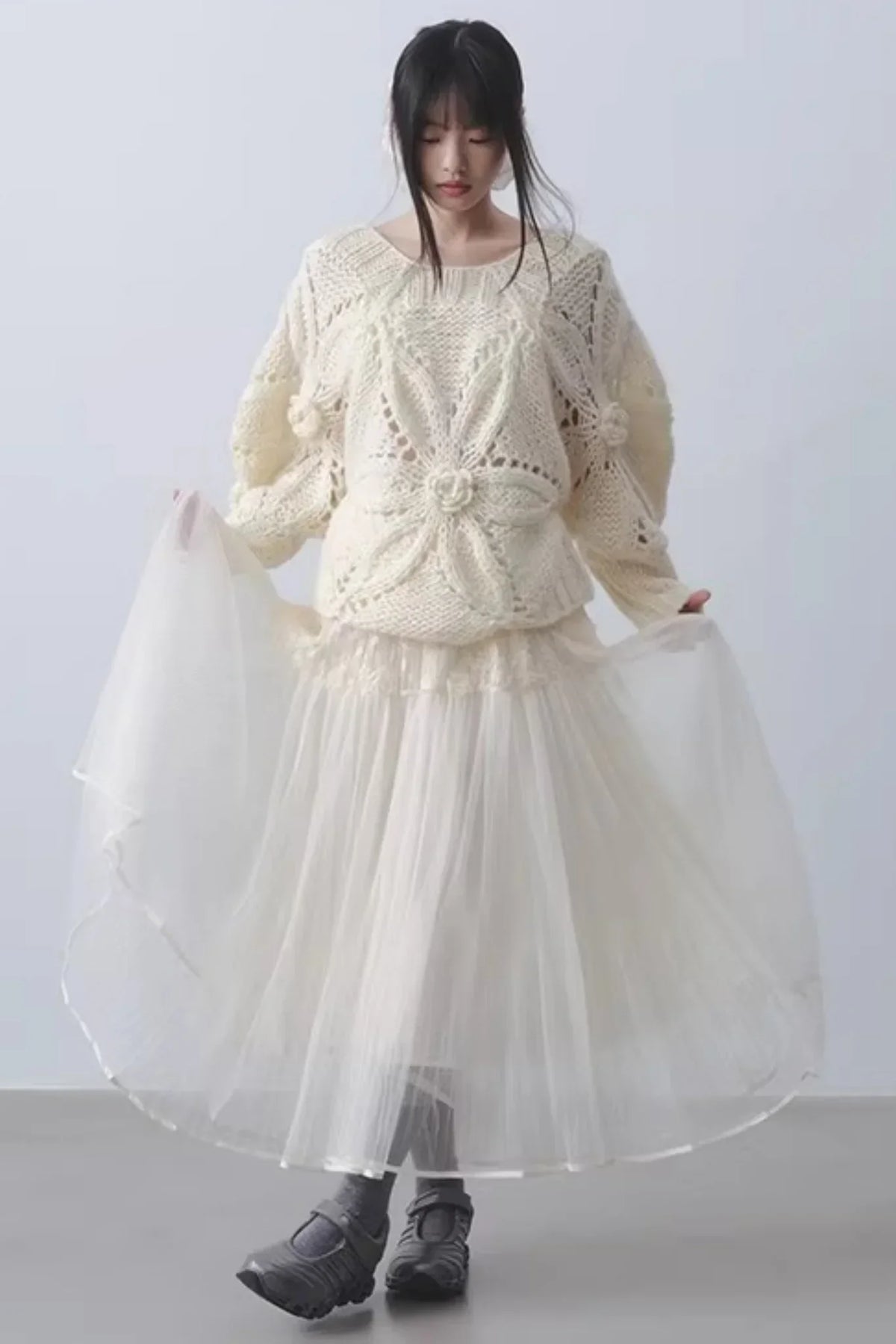 White Jade Floral Skirt