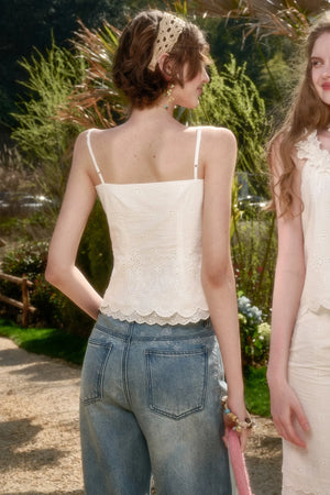 White Jasmine Embroidered Cotton Set-Up