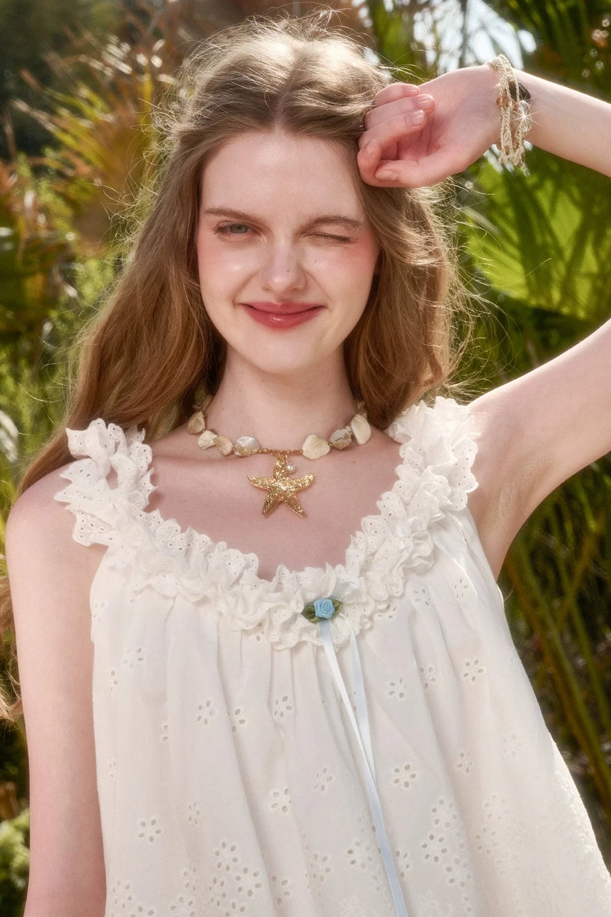 White Jasmine Embroidered Cotton Set-Up