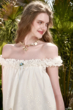 White Jasmine Embroidered Cotton Set-Up
