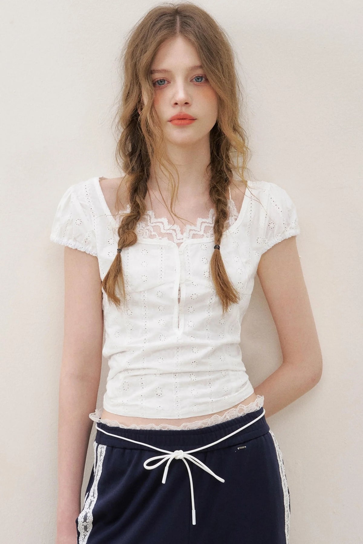 White Lace Fusion Tee