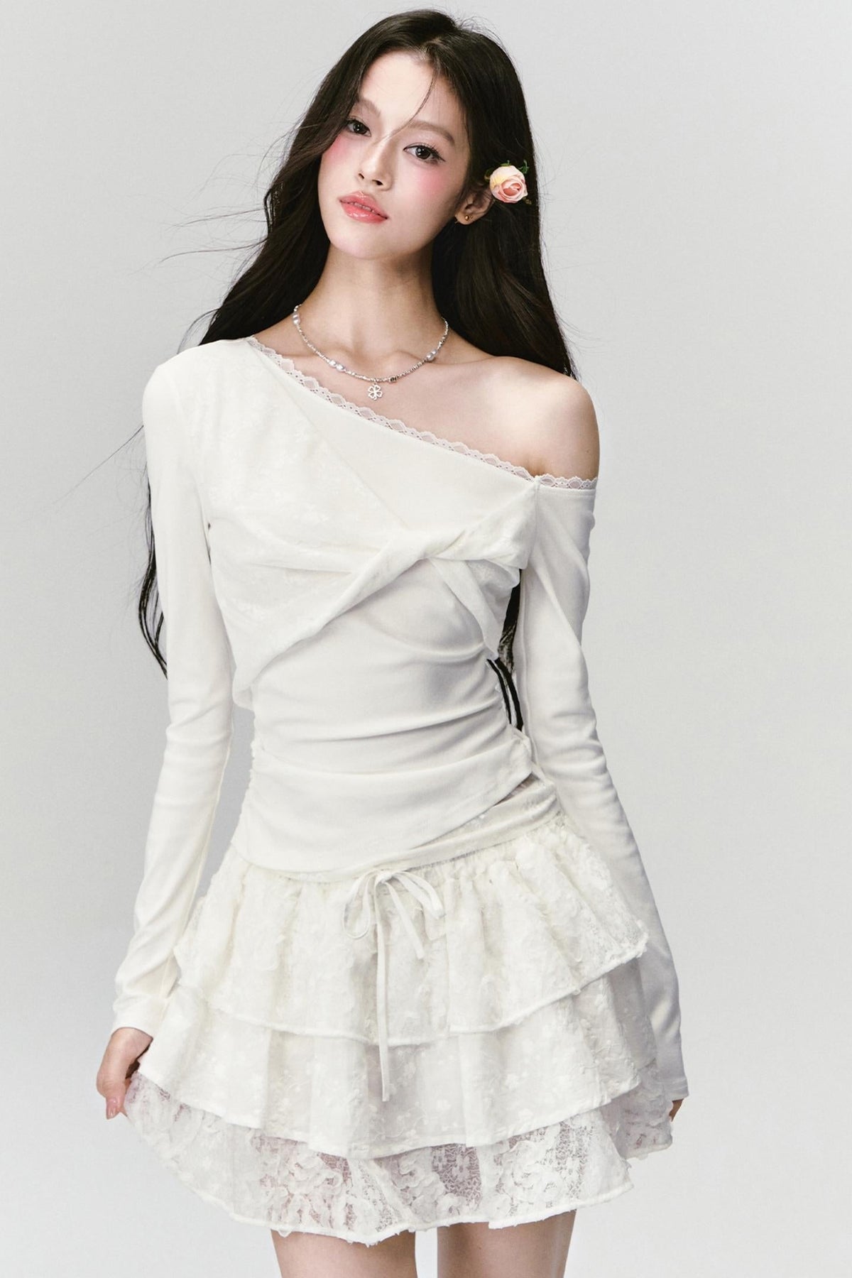 White Lace Made Shirt