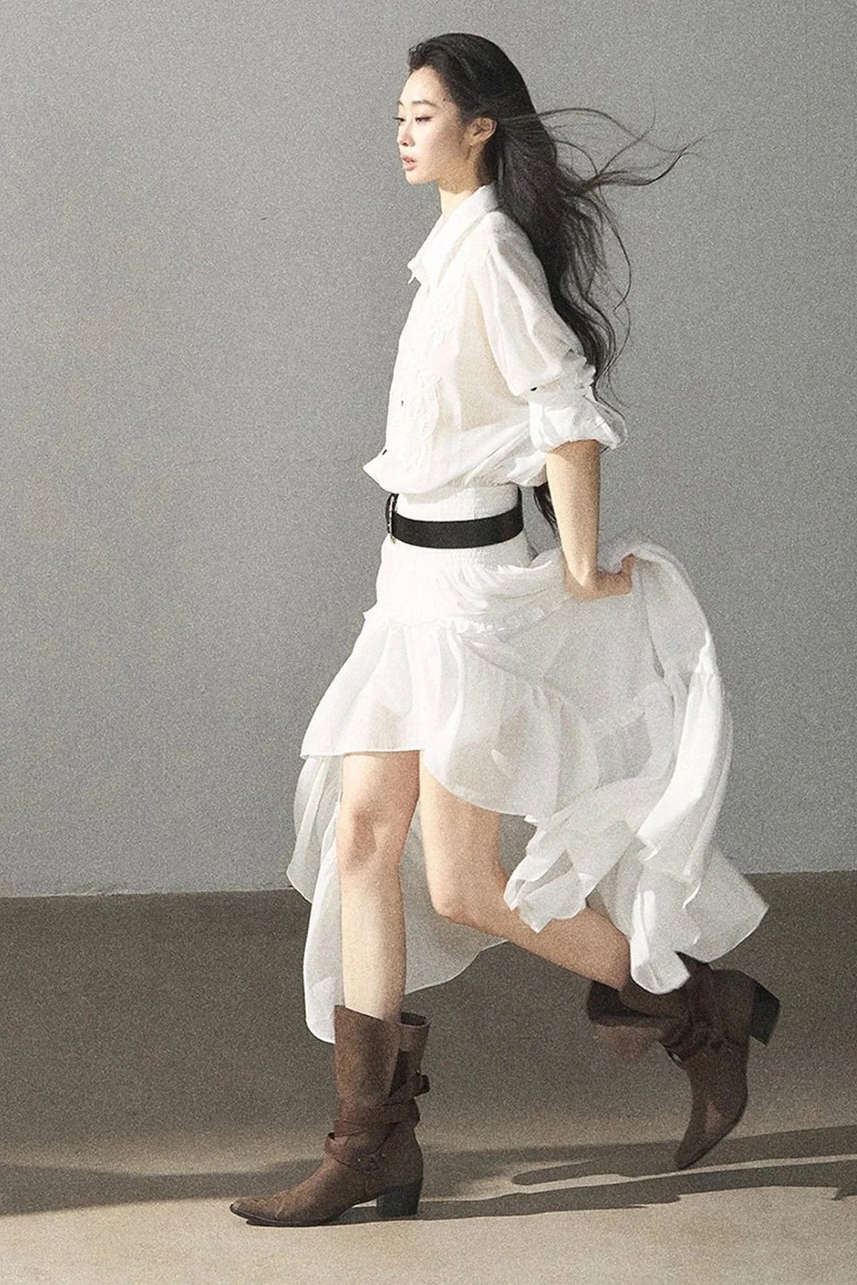 White Lace Shirt Dress