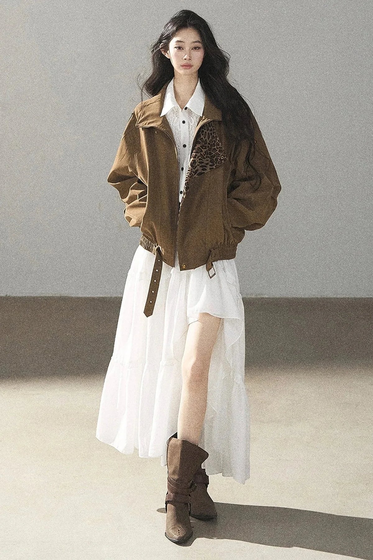 White Lace Shirt Dress