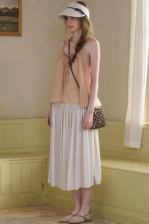 White Lace-up Camisole Set