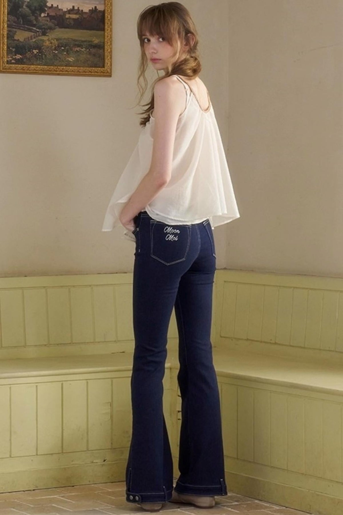 White Lace-up Camisole Set