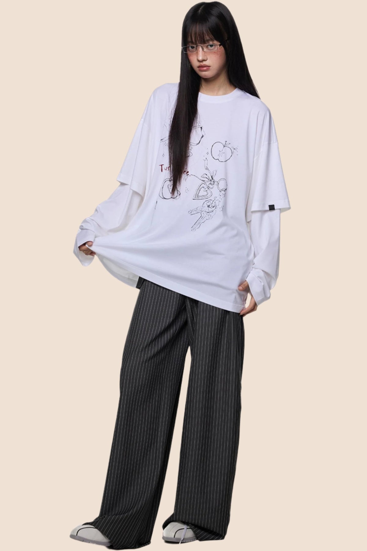 White Long Sleeve Tee