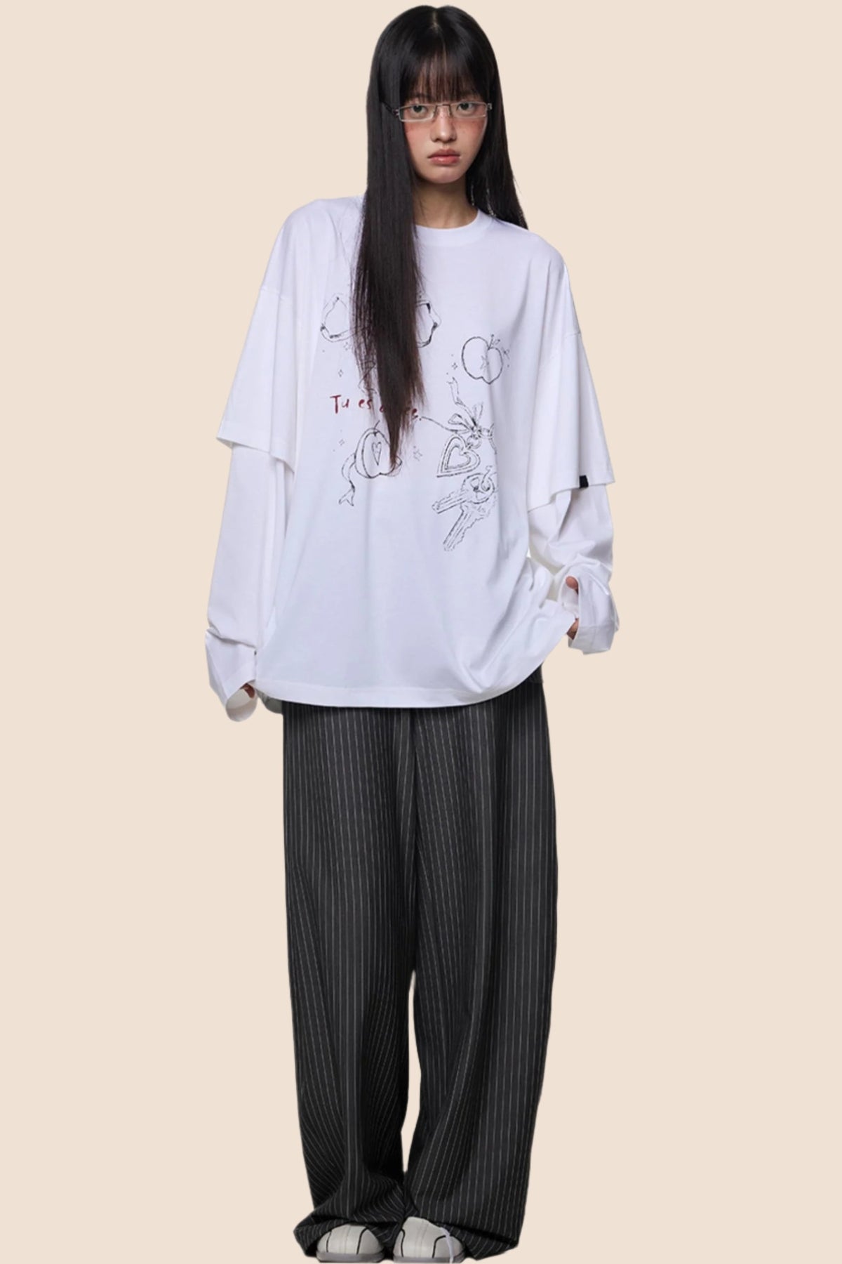 White Long Sleeve Tee