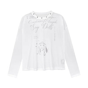 White Mesh Sun Protection Blouse Set-Up