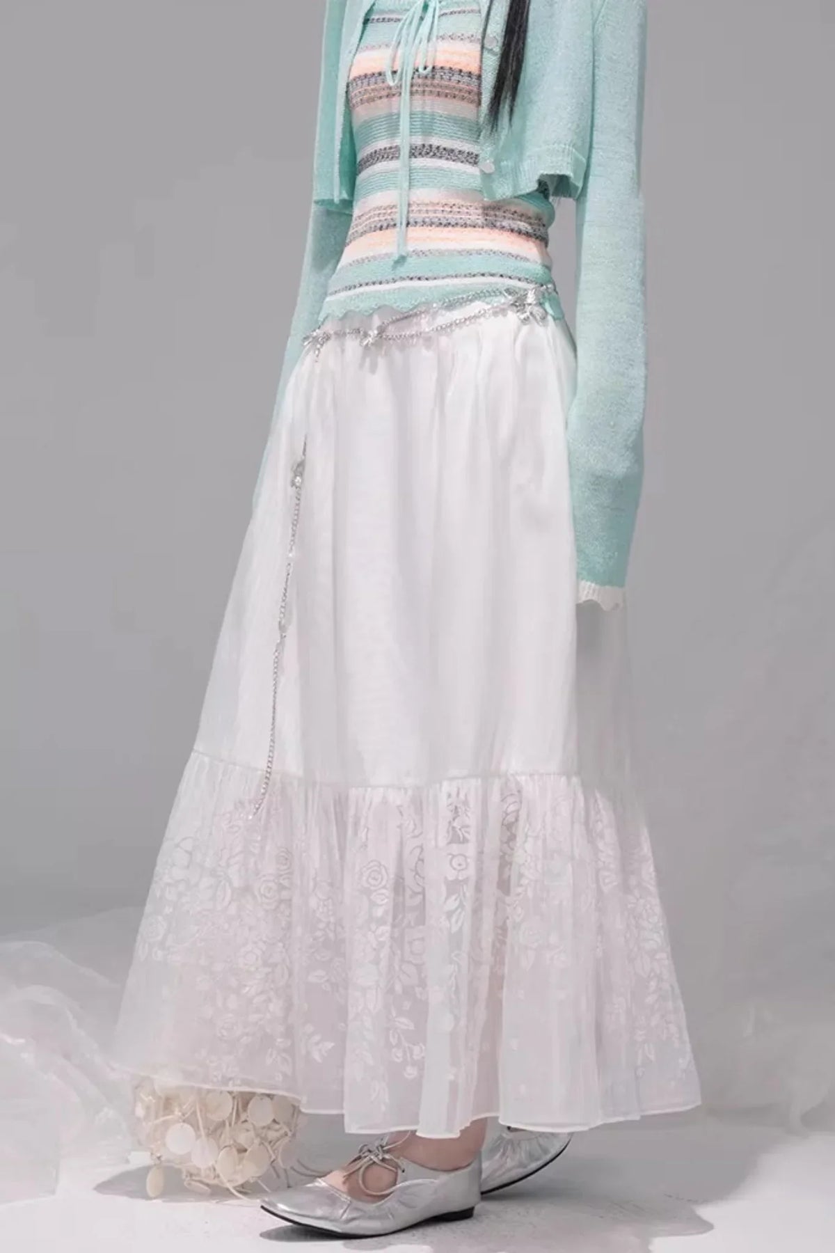 White Mist Gradient Skirt