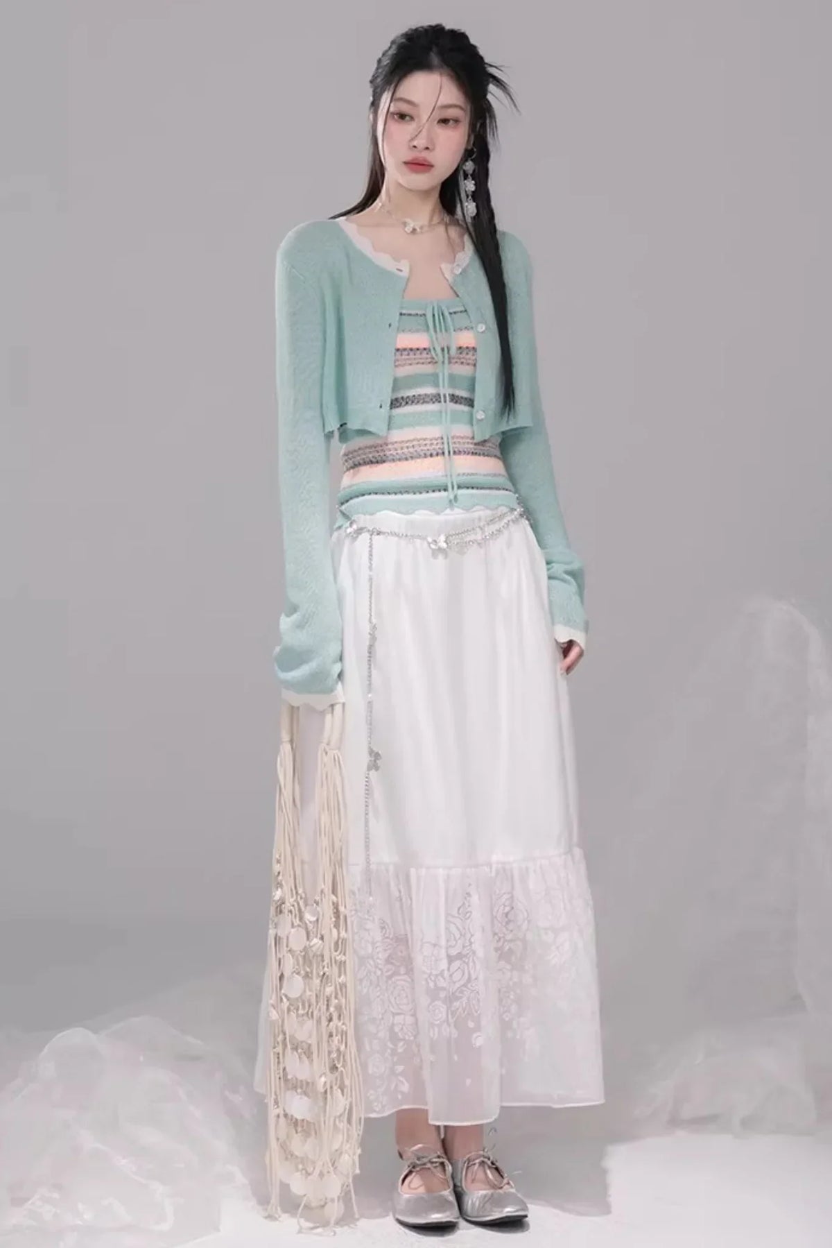 White Mist Gradient Skirt