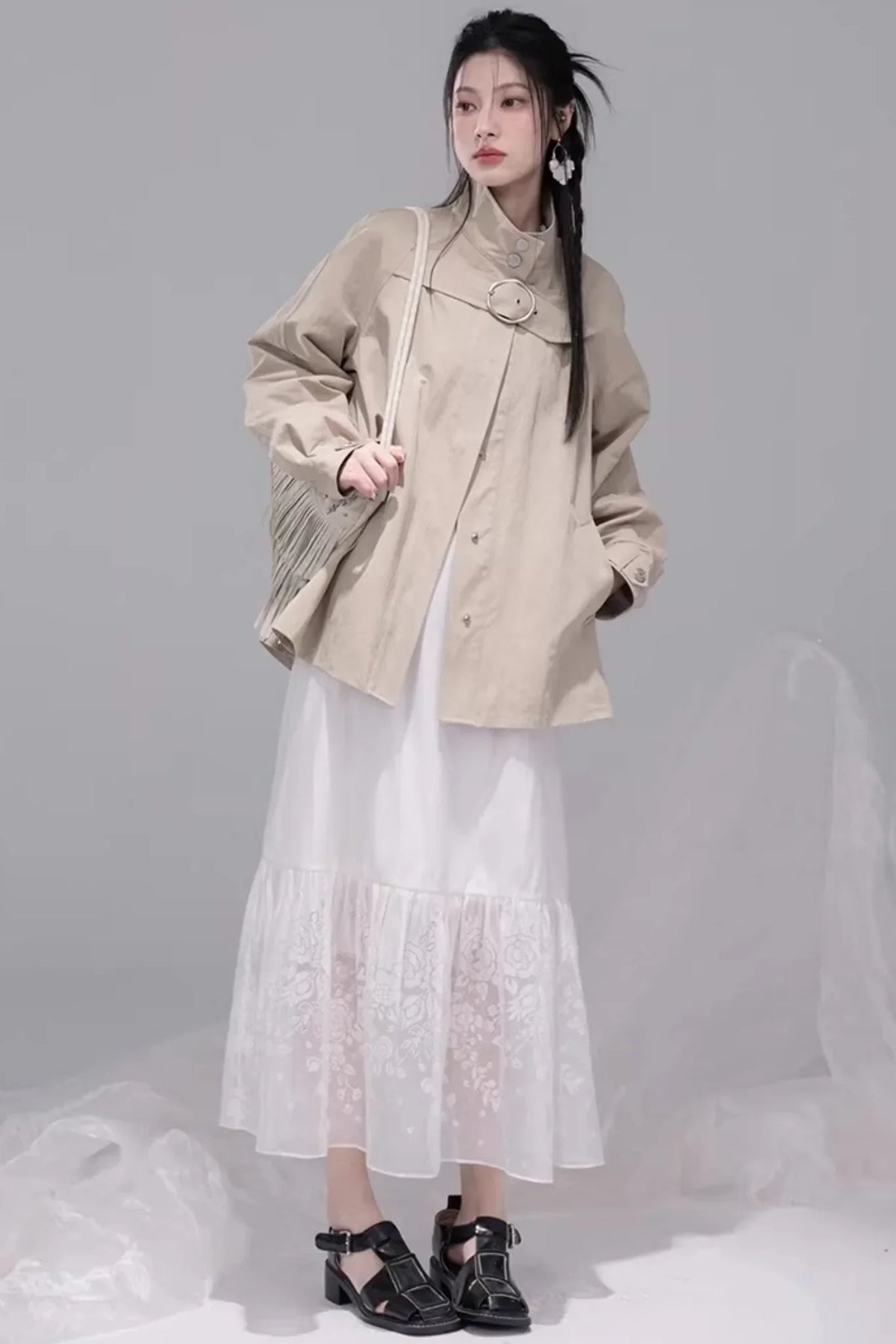 White Mist Gradient Skirt