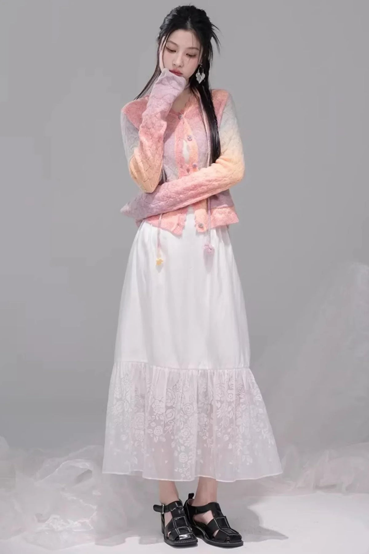 White Mist Gradient Skirt