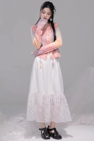 White Mist Gradient Skirt