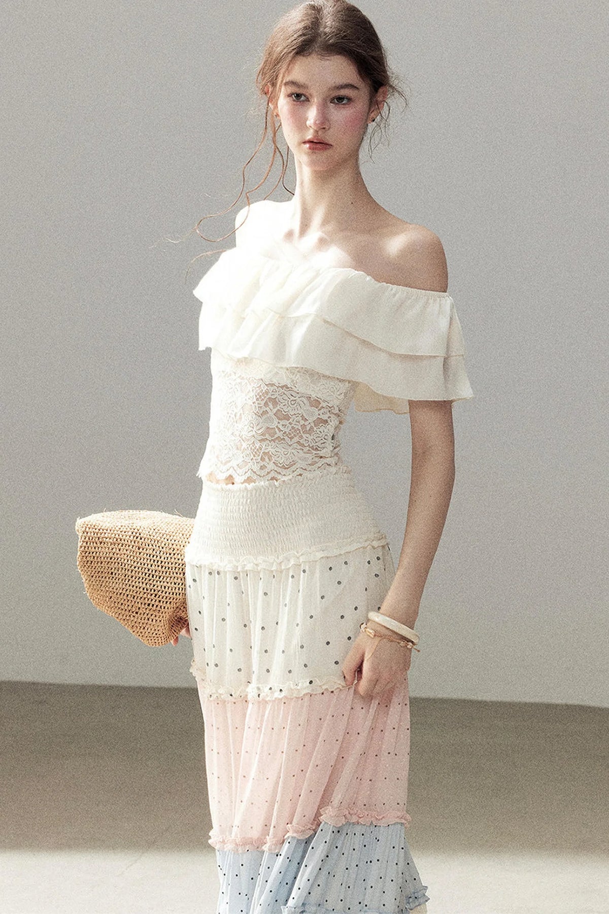 White Mist Lace Skirt