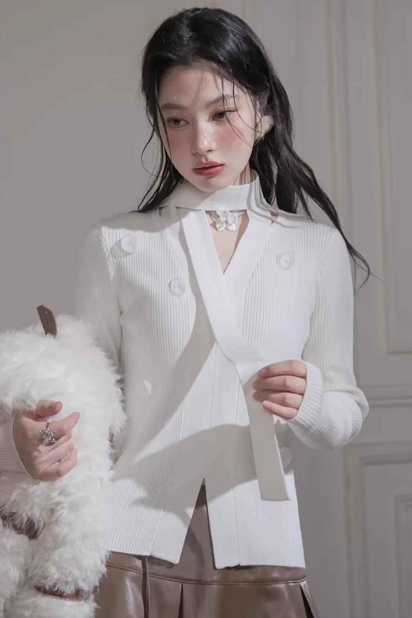 White Moonlight Knit Top