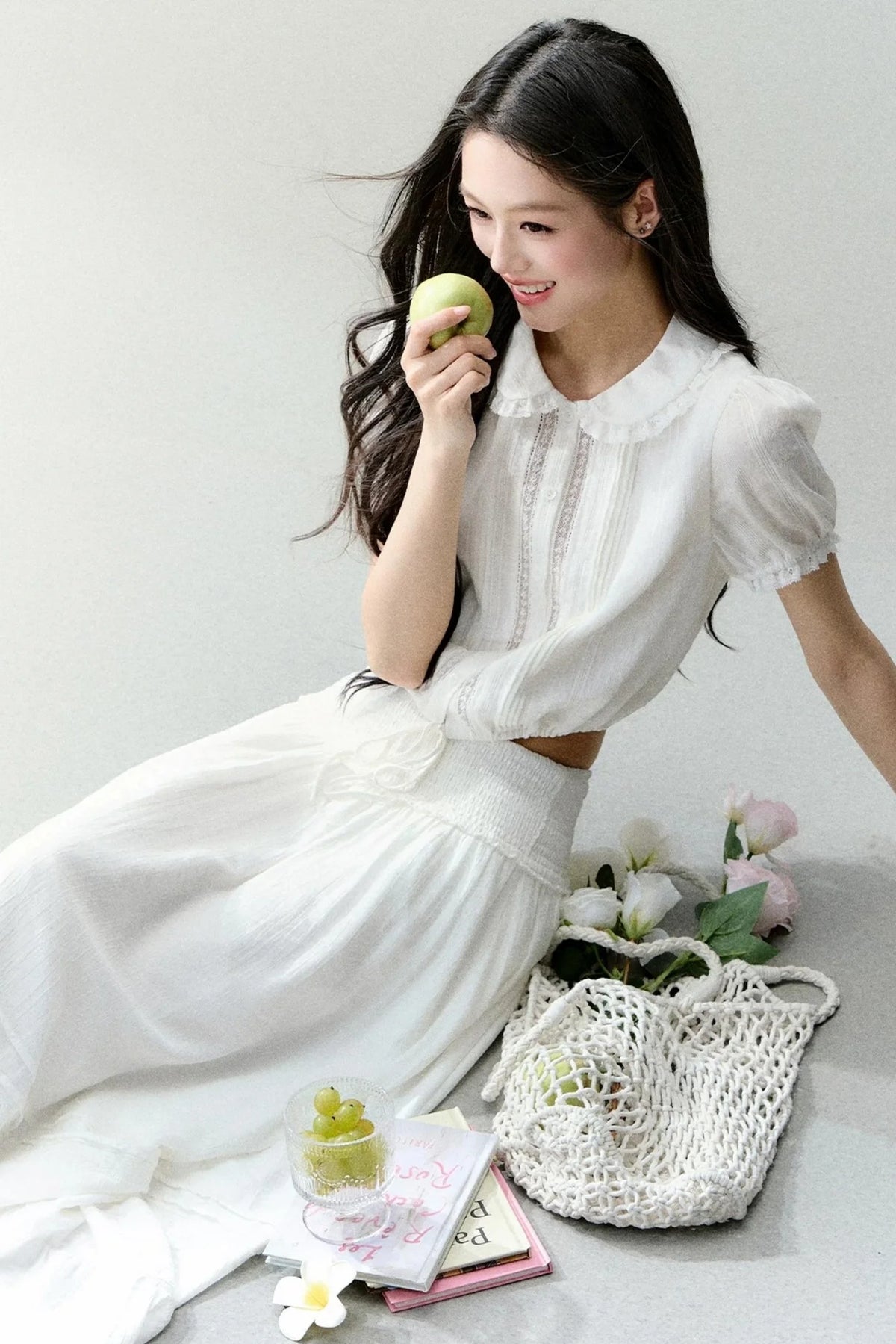 White Moonlight Lace Blouse Set-Up